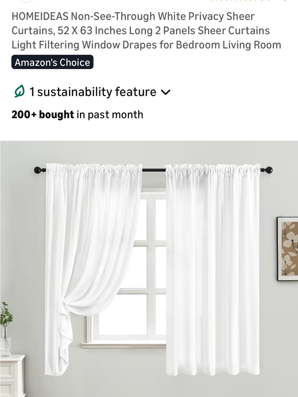 White privacy sheer curtain